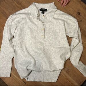 Paul Costelloe Black Label Cream/Gray Pullover Sweater, L, Soft